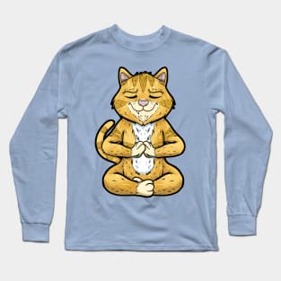 yoga kittens yoga animal cute and funny namaste Long Sleeve T-Shirt